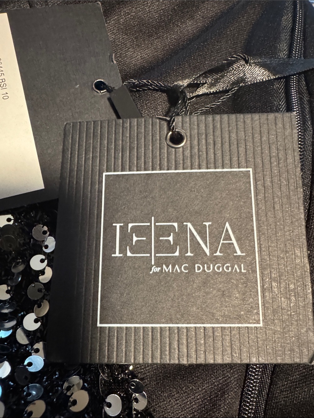 Ieena for Mac Duggal NWT Gown 26445 Sequined Long Sleeve Evening Formal Gala 10 - Picture 14 of 15